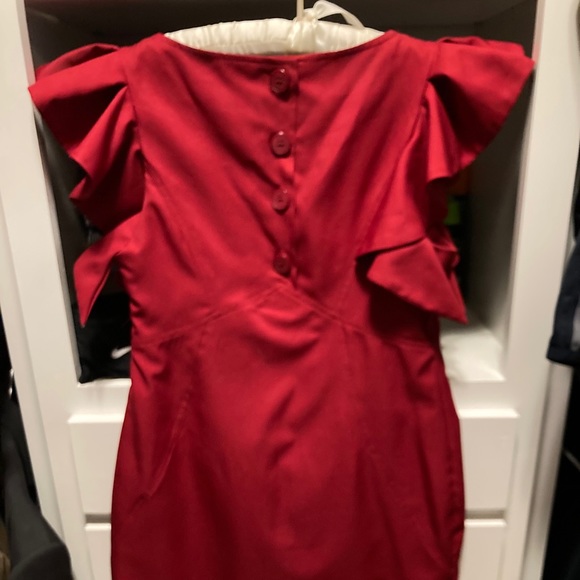 Very J Red Ruffle Dress Size S - Picture 2 of 4